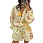 Women's Floral Print 2 Piece Set Off Shoulder Crop Top and Pants