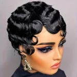 Short Finger Wave Wig Human Hair Pixie Cut for Women