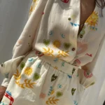 Women's Floral Print 2 Piece Set Off Shoulder Crop Top and Pants