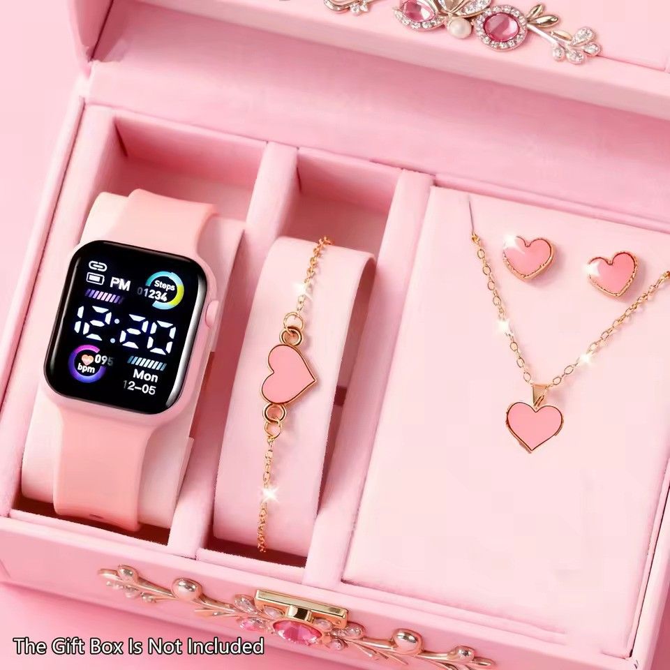 6-Piece Rhinestone Watch and Jewelry Set for Women_2