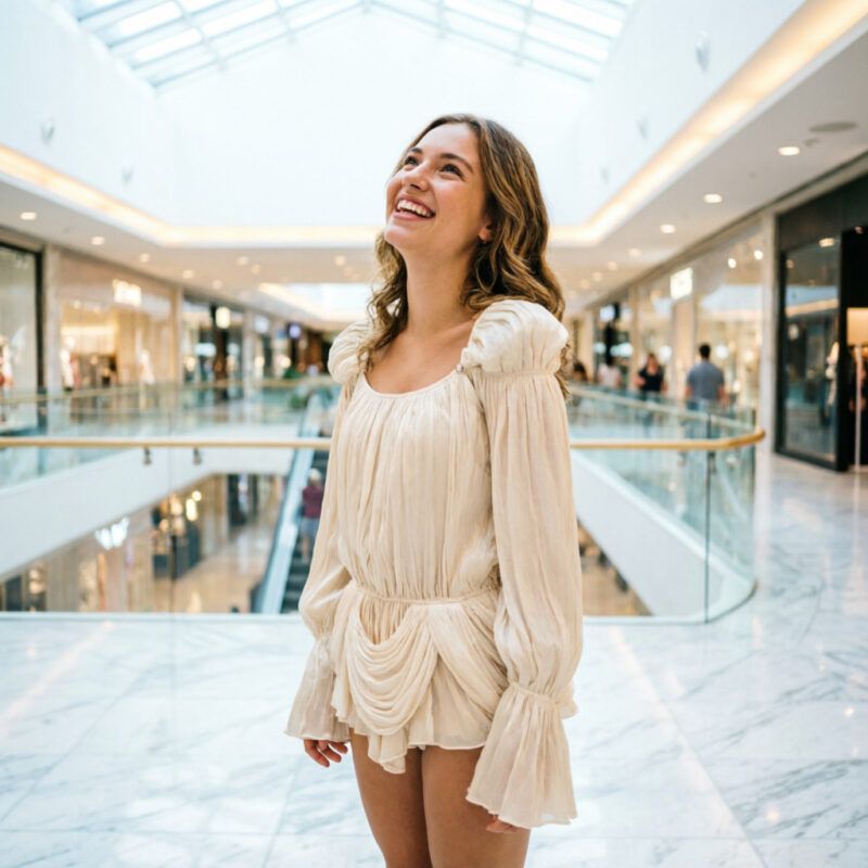 Off Shoulder Mini Dress Satin Puff Sleeve Pleated Party Style for Women