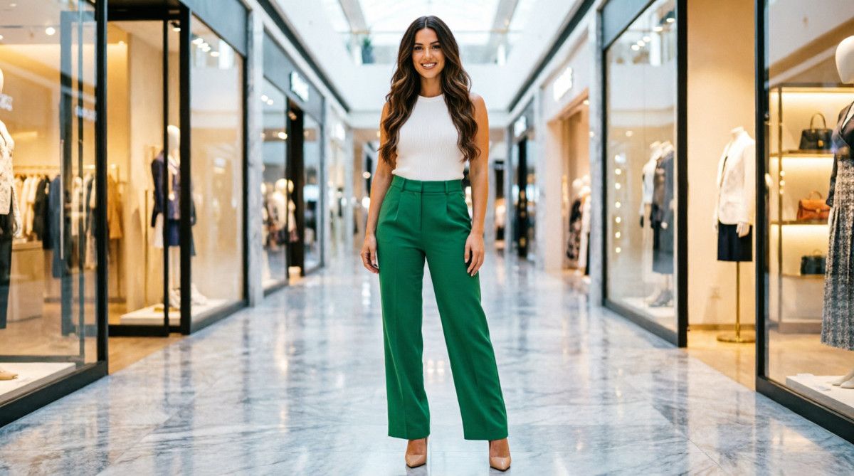 Straight Leg Pants High Waist Full Length Vintage Trousers for Women